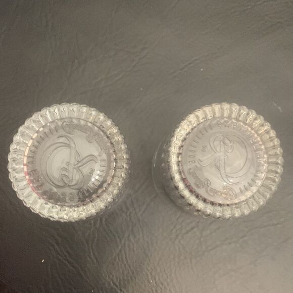 Crown Royal 10 Ounce Clear Glass White Logo Etched Stamped Bottom Sold Set Of 2 - Picture 5 of 7